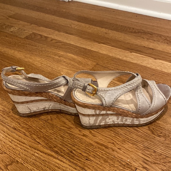 Prada leather wedges with ankle strap buckle size 38. - Picture 5 of 6